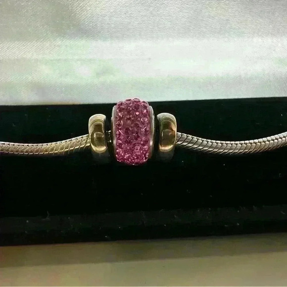 Sterling Silver Reflection Bead Bracelet 7” October Birthstone - Picture 1 of 4